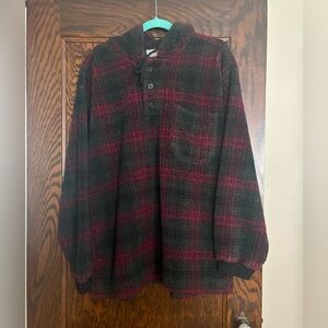 Vintage Gap Plaid Fleece Hoodie Made in USA Size L